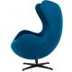 Fotel EGG CLASSIC BLACK marynarski niebieski.35 - wełna, podstawa czarna