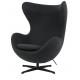 Fotel EGG CLASSIC BLACK ciemny szary.5 - wełna, podstawa czarna