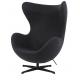 Fotel EGG CLASSIC BLACK ciemny szary.5 - wełna, podstawa czarna
