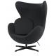 Fotel EGG CLASSIC BLACK ciemny szary.5 - wełna, podstawa czarna