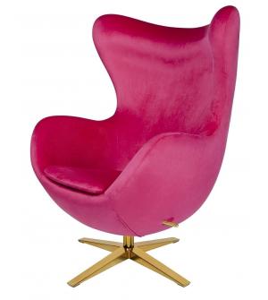Fotel EGG SZEROKI VELVET GOLD fuksja.33 - welur, podstawa złota