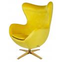 Fotel EGG SZEROKI VELVET GOLD żółty.20 - welur, podstawa złota