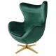 Fotel EGG SZEROKI VELVET GOLD ciemny zielony.18 - welur, podstawa złota