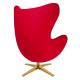 Fotel EGG SZEROKI GOLD czerwony.1 - wełna, podstawa złota