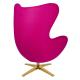 Fotel EGG SZEROKI GOLD fuksja.11 - wełna, podstawa złota