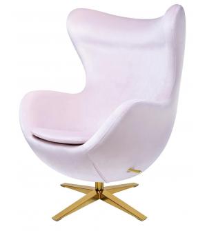 Fotel EGG SZEROKI VELVET GOLD jasny róż.30 - welur, podstawa złota