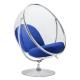Fotel BUBBLE STAND 2 poduszka atramentowa - akryl, chrom, wełna