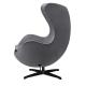 Fotel EGG CLASSIC VELVET BLACK ciemny szary - welur, podstawa czarna