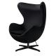Fotel EGG CLASSIC VELVET BLACK czarny - welur, podstawa czarna