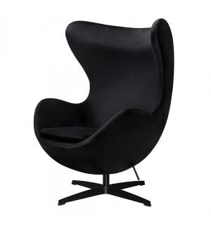 Fotel EGG CLASSIC VELVET BLACK czarny - welur, podstawa czarna
