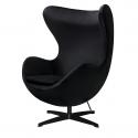 Fotel EGG CLASSIC VELVET BLACK czarny - welur, podstawa czarna
