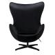 Fotel EGG CLASSIC VELVET BLACK czarny - welur, podstawa czarna