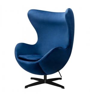 Fotel EGG CLASSIC VELVET BLACK granatowy - welur, podstawa czarna