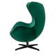 Fotel EGG CLASSIC VELVET BLACK zielony - welur, podstawa czarna