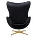 Fotel EGG CLASSIC VELVET GOLD czarny - welur, podstawa złota