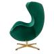 Fotel EGG CLASSIC VELVET GOLD zielony - welur, podstawa złota