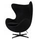 Fotel EGG CLASSIC BLACK czarny.30 - wełna, podstawa czarna