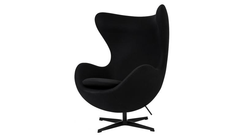 Fotel EGG CLASSIC BLACK czarny.30 - wełna, podstawa czarna