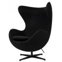 Fotel EGG CLASSIC BLACK czarny.30 - wełna, podstawa czarna