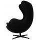 Fotel EGG CLASSIC BLACK czarny.30 - wełna, podstawa czarna