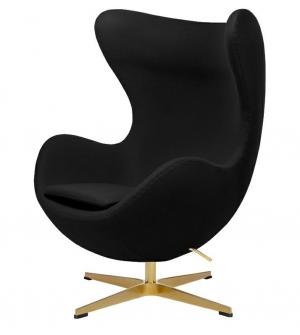 Fotel EGG CLASSIC GOLD czarny.30 - wełna, podstawa złota