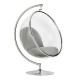 Fotel BUBBLE STAND poduszka jasnoszara - podstawa chrom, korpus akryl, poduszka wełna
