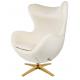 Fotel EGG SZEROKI VELVET GOLD beżowy.56 - welur, podstawa złota