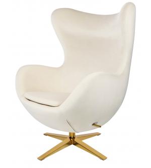 Fotel EGG SZEROKI VELVET GOLD beżowy.56 - welur, podstawa złota