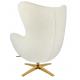 Fotel EGG SZEROKI VELVET GOLD beżowy.56 - welur, podstawa złota