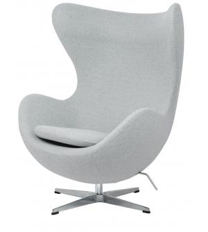 Fotel EGG CLASSIC szary melanż.17 - wełna, podstawa aluminiowa