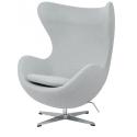 Fotel EGG CLASSIC szary melanż.17 - wełna, podstawa aluminiowa
