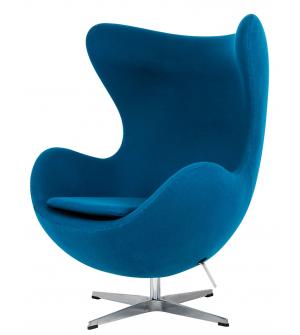 Fotel EGG CLASSIC marynarski niebieski.35 - wełna, podstawa aluminiowa