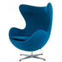 Fotel EGG CLASSIC marynarski niebieski.35 - wełna, podstawa aluminiowa