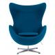 Fotel EGG CLASSIC marynarski niebieski.35 - wełna, podstawa aluminiowa