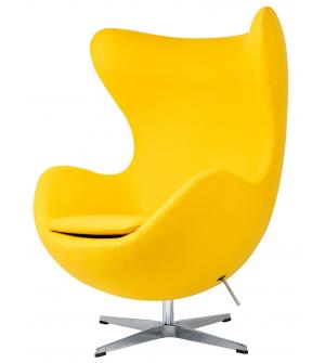 Fotel EGG CLASSIC żółty słoneczny.36 - wełna, podstawa aluminiowa