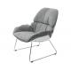 Fotel NINO jasno szary, płozy - polipropylen, podstawa chromowana