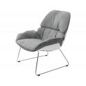 Fotel NINO jasno szary, płozy - polipropylen, podstawa chromowana