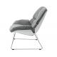 Fotel NINO jasno szary, płozy - polipropylen, podstawa chromowana