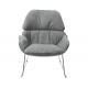 Fotel NINO jasno szary, płozy - polipropylen, podstawa chromowana