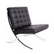 Fotel BARCELON PRESTIGE PLUS czarny - włoska selekcjonowana skóra naturalna, stal