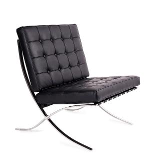 Fotel BARCELON PRESTIGE PLUS czarny - włoska selekcjonowana skóra naturalna, stal