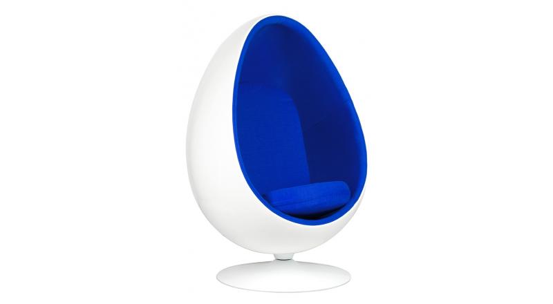 Fotel OVALIA biało-niebieski - włókno szklane
