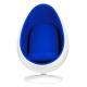 Fotel OVALIA biało-niebieski - włókno szklane