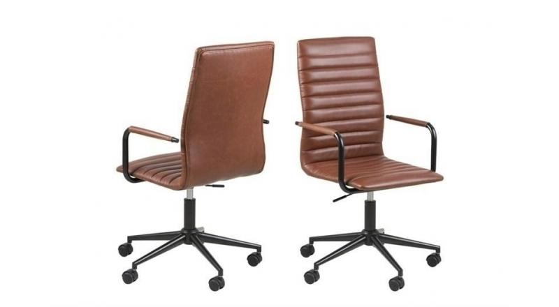 ACTONA fotel biurowy WINSLOW - brązowy, ekoskóra