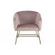 ACTONA fotel RAMSEY - brudny róż, nogi mosiądz