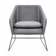 Fotel EMMA VELVET ciemny szary welur - podstawa czarna