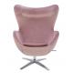 Fotel EGG SZEROKI VELVET brudny róż .12 - welur, podstawa stal