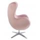Fotel EGG SZEROKI VELVET brudny róż .12 - welur, podstawa stal