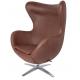 Fotel EGG SZEROKI PU brąz vintage brandy