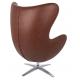 Fotel EGG SZEROKI PU brąz vintage brandy